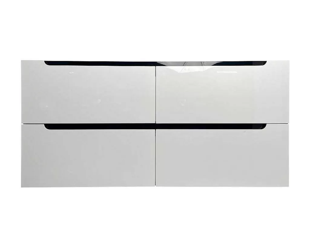 Móvel Lavatório Duplo*Vente-unique Móvel De Casa De Banho Suspenso Com Lavatório Duplo De Encastrar E Coluna Branco 120 Cm - Selita