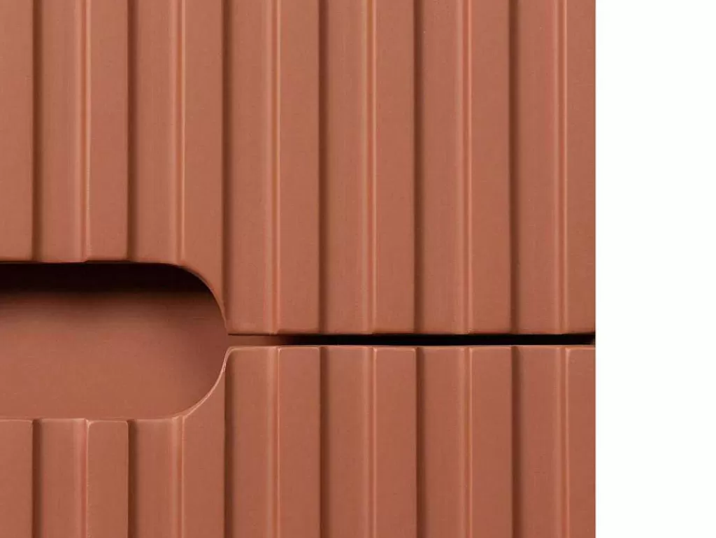 Móvel Lavatório Individual*Vente-unique Móvel De Casa De Banho Suspenso Com Lavatório Embutido Terracota Listrada 80 Cm - Pavani
