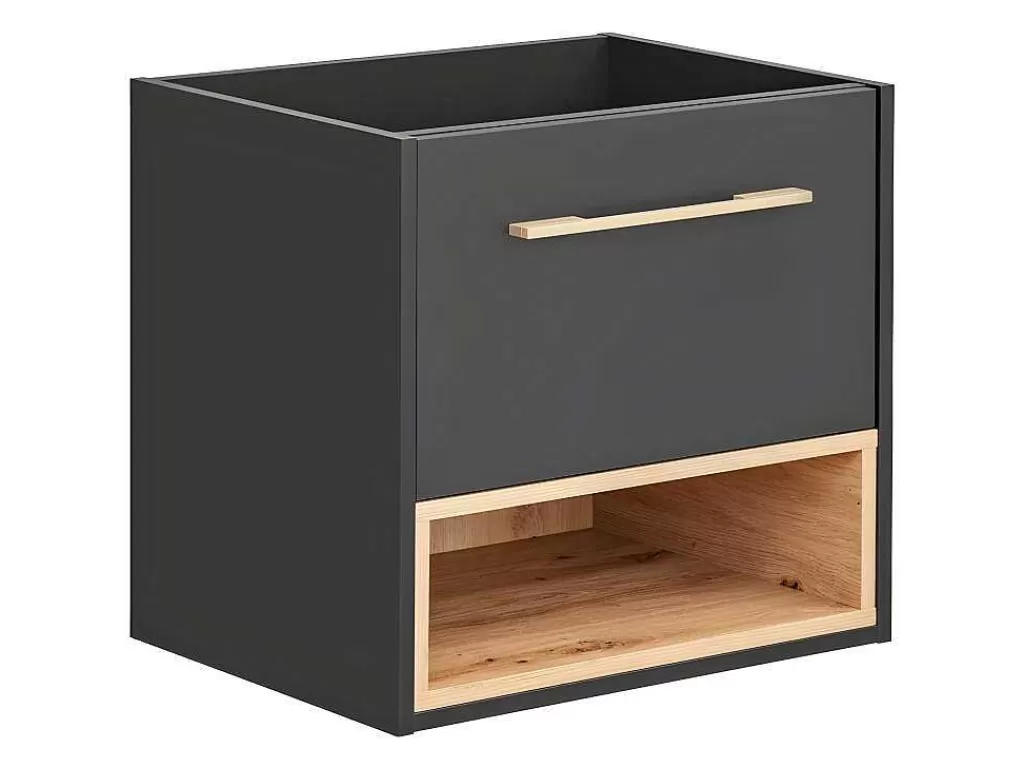 Móvel Para Lavatório*Vente-unique Móvel De Casa De Banho Suspenso Cor Antracite De 60 Cm - Yangra