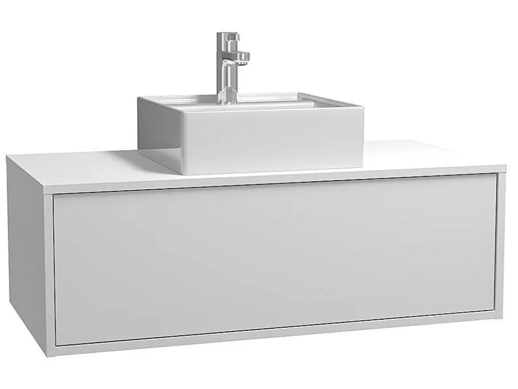 Promoções Casa De Banho & Bem-Estar*Vente-unique Móvel De Casa De Banho Suspenso Cor Branco Com Lavatório Individual - Teana