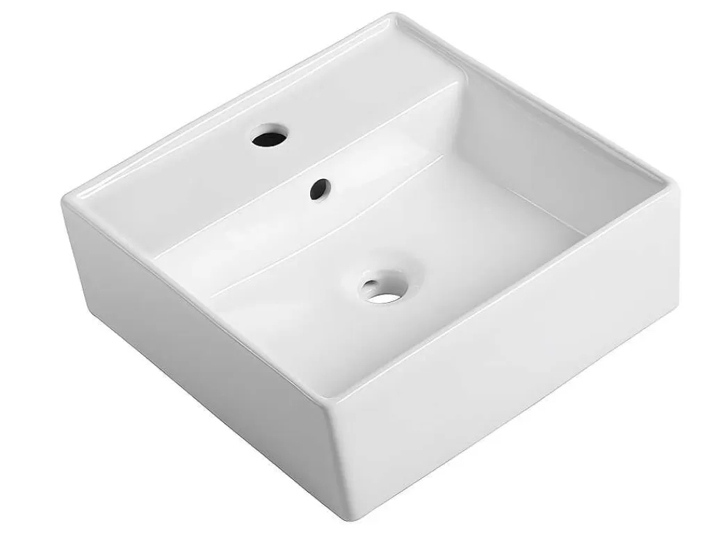 Móvel Lavatório Individual*Vente-unique Móvel De Casa De Banho Suspenso Cor Madeira E Branco Com Lavatório Individual, Coluna E Armário De Casa De Banho 94 Cm - Anida