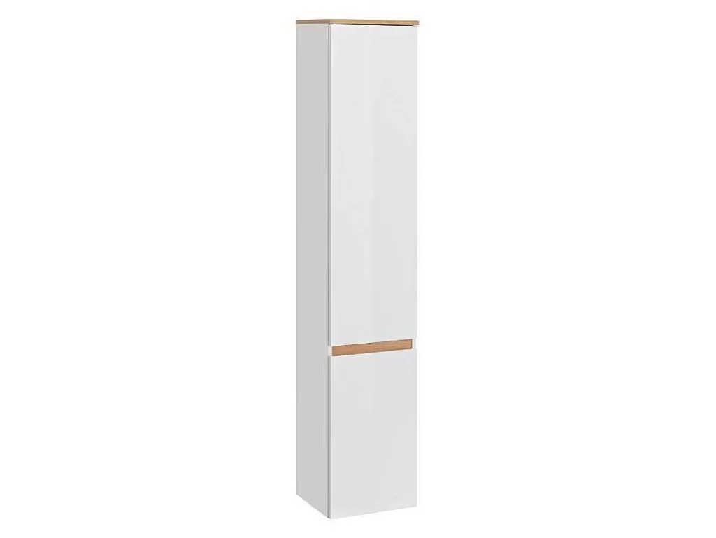 Móvel Lavatório Individual*Vente-unique Móvel De Casa De Banho Suspenso Cor Madeira E Branco Com Lavatório Individual, Coluna E Armário De Casa De Banho 94 Cm - Anida