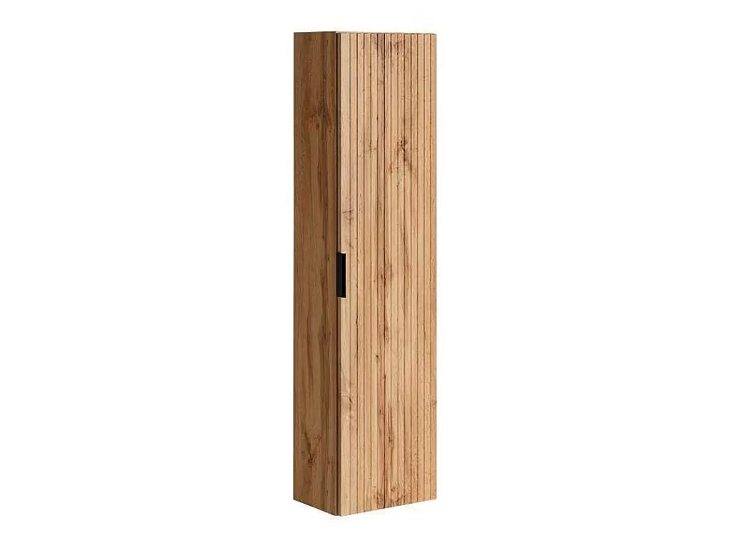 Móvel Lavatório Individual*Vente-unique Móvel De Casa De Banho Suspenso Estriado Com Lavatório De Pousar Natural Claro 80 Cm - Zevara