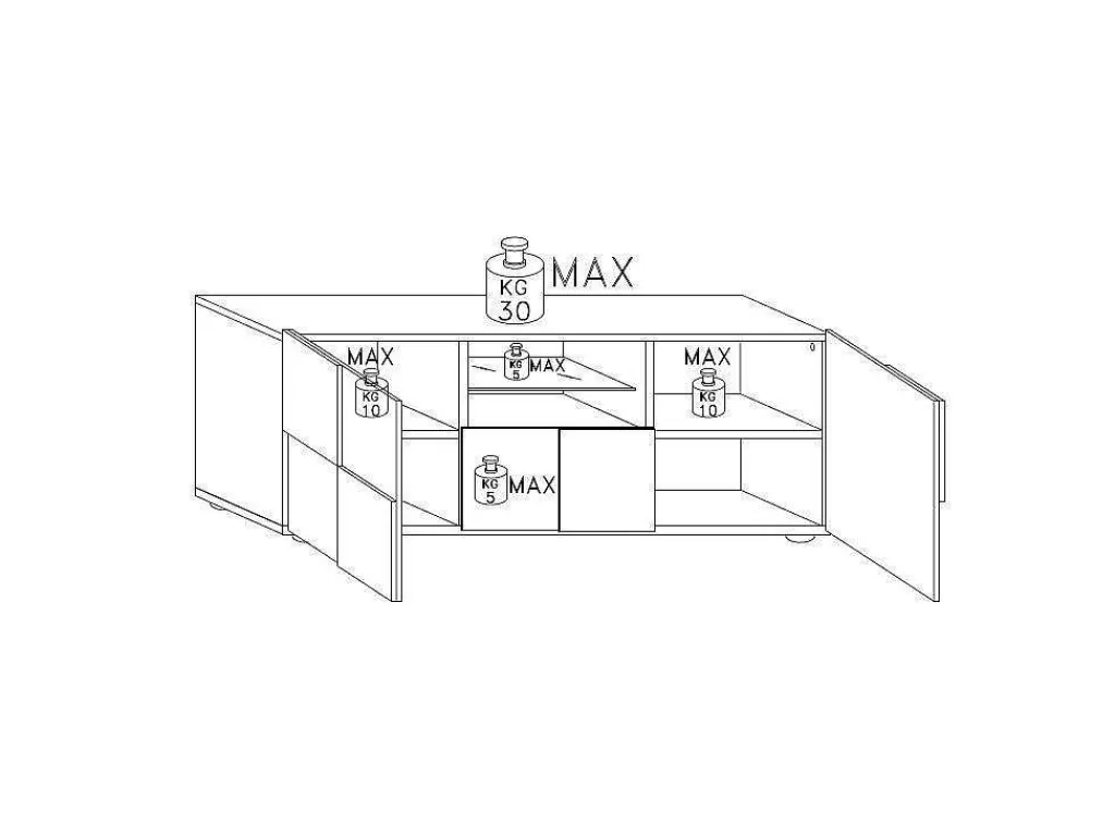 Móvel De Tv*Vente-unique Móvel De Tv Lacado A Branco Com Leds, 2 Portas E 1 Gaveta - Calisto