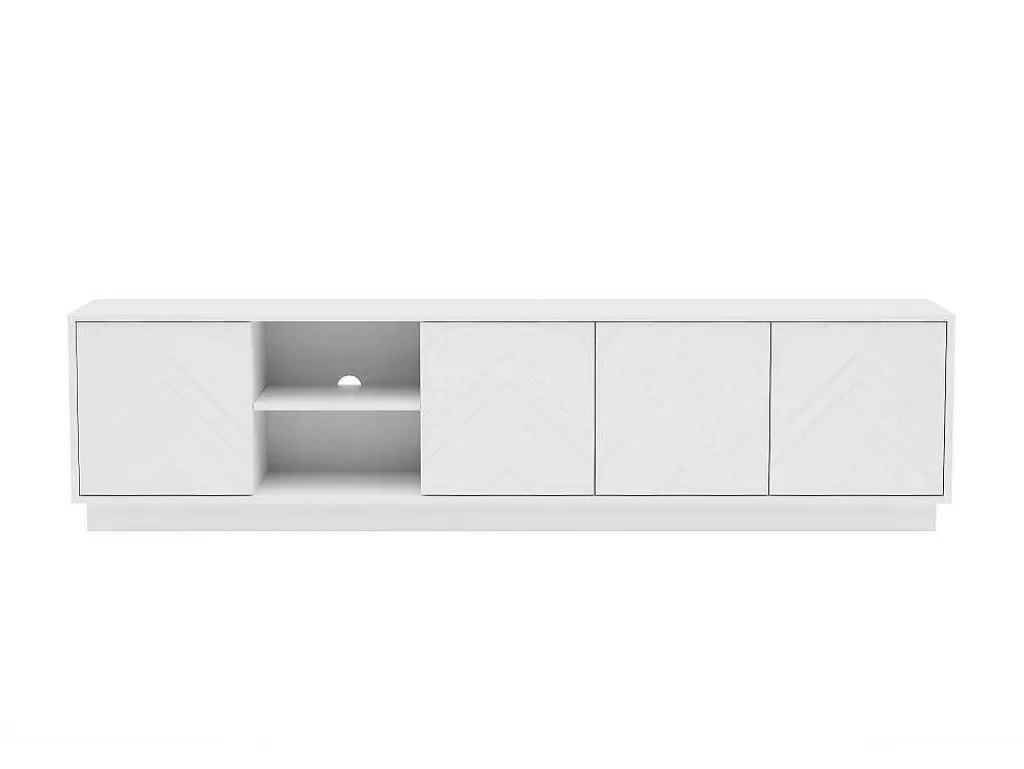 Móvel De Tv*Vente-unique Móvel De Tv Suspenso Com 4 Portas E 2 Nichos Em Mdf Branco - Redonia