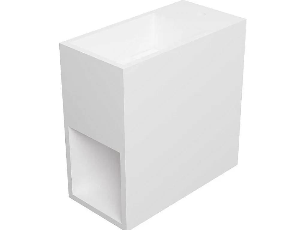 Móvel De Parede Para Casa De Banho*Shower & Design Móvel Lavatório Suspenso Cor Branco Em Solid Surface Com Nicho De 40 Cm - Pumori