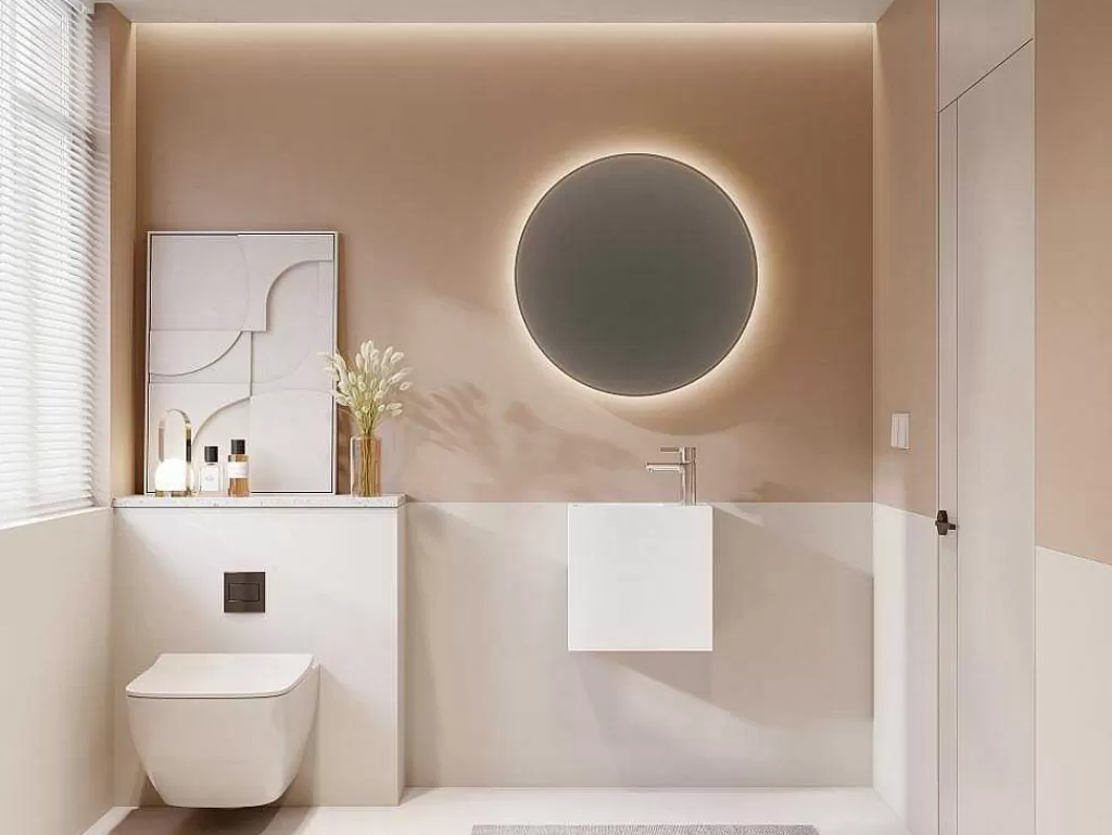Móvel De Parede Para Casa De Banho*Shower & Design Móvel Lavatório Suspenso Cor Branco Em Solid Surface Com Nicho De 40 Cm - Pumori