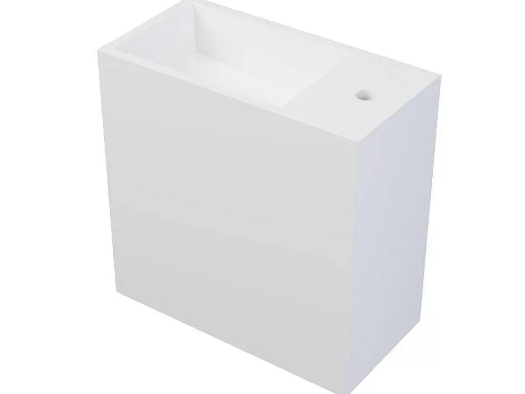 Móvel De Parede Para Casa De Banho*Shower & Design Móvel Lavatório Suspenso Cor Branco Em Solid Surface Com Nicho De 40 Cm - Pumori
