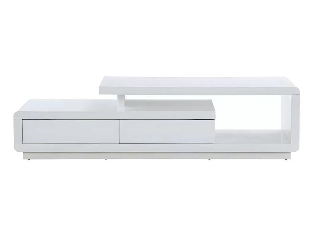 Móvel De Tv*Vente-unique Móvel Para Tv 2 Gavetas Em Mdf Lacado Branco - Artaban