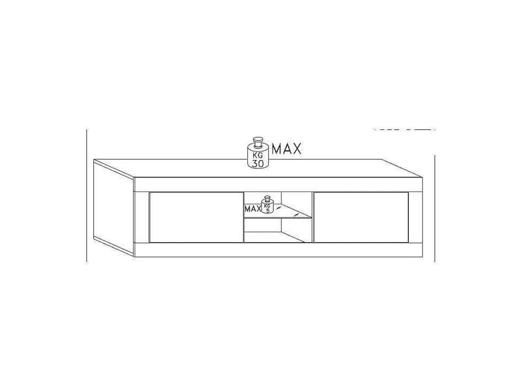 Promoções Sala*Vente-unique Móvel Para Tv Com Leds E 2 Portas Disponivel Em Branco Lacado - Comete