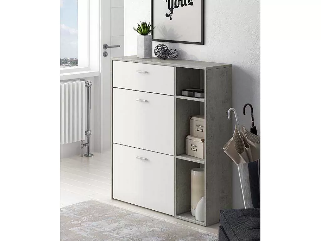 mvel_sapateiro_estrutura_cor_cemento_branco_mate_nas_2_portas_basculantes_e_na_gaveta_2.webp Sapateira*Skraut Home Móvel Sapateiro Estrutura Cor Cemento, Branco Mate Nas 2 Portas Basculantes E Na Gaveta