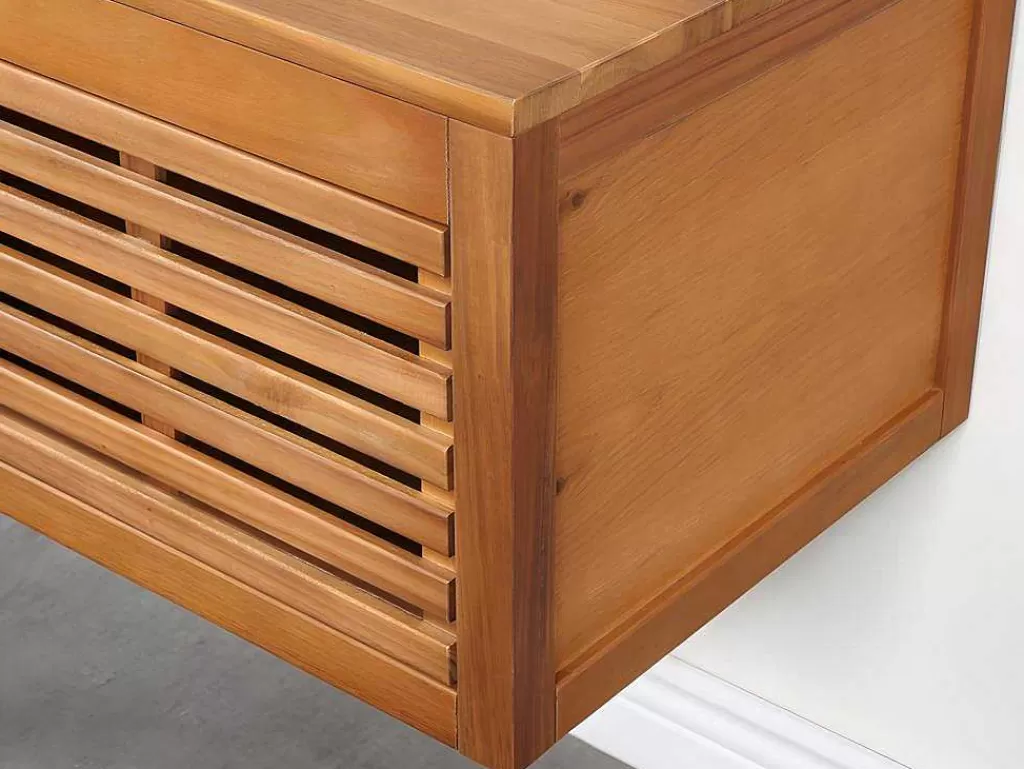 Móvel Lavatório Duplo*Vente-unique Móvel Suspenso De Casa De Banho Em Madeira De Acacia Com Lavatório Duplo De 130 Cm - Penebel