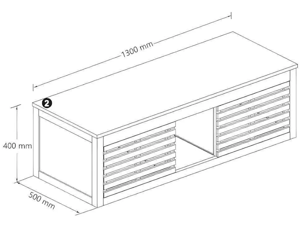 Móvel Lavatório Duplo*Vente-unique Móvel Suspenso De Casa De Banho Em Madeira De Acacia Com Lavatório Duplo De 130 Cm - Penebel