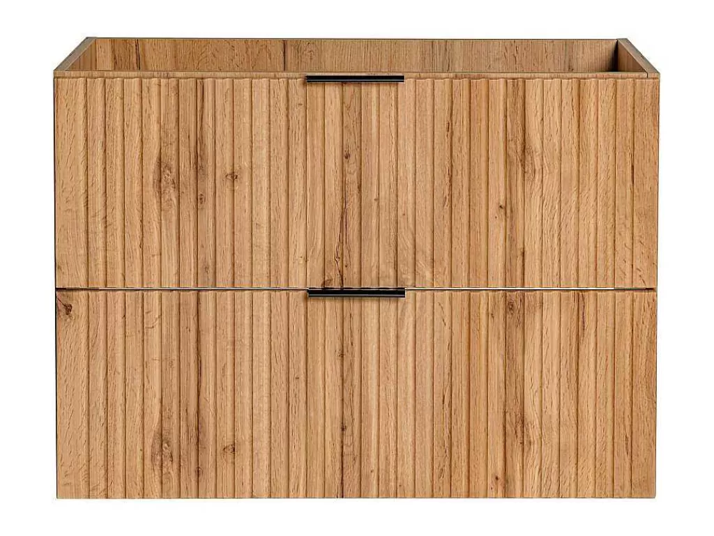 Móvel Para Lavatório*Vente-unique Móvel Suspenso Estriado Para Lavatório Natural Claro C80 Cm - Zevara