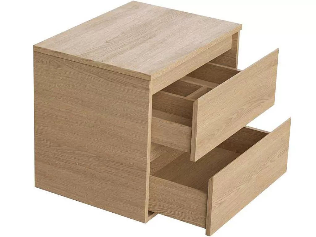 Móvel Para Lavatório*Vente-unique Móvel Suspenso Para Colocar Sob O Lavatório Com Tampo, Folha De Carvalho, 60 Cm - Milipam
