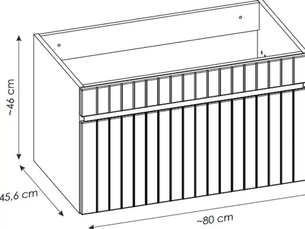 Móvel Para Lavatório*Vente-unique Móvel Suspenso Para Colocar Sob O Lavatório Estriado Cor-De-Rosa 80 Cm - Satara
