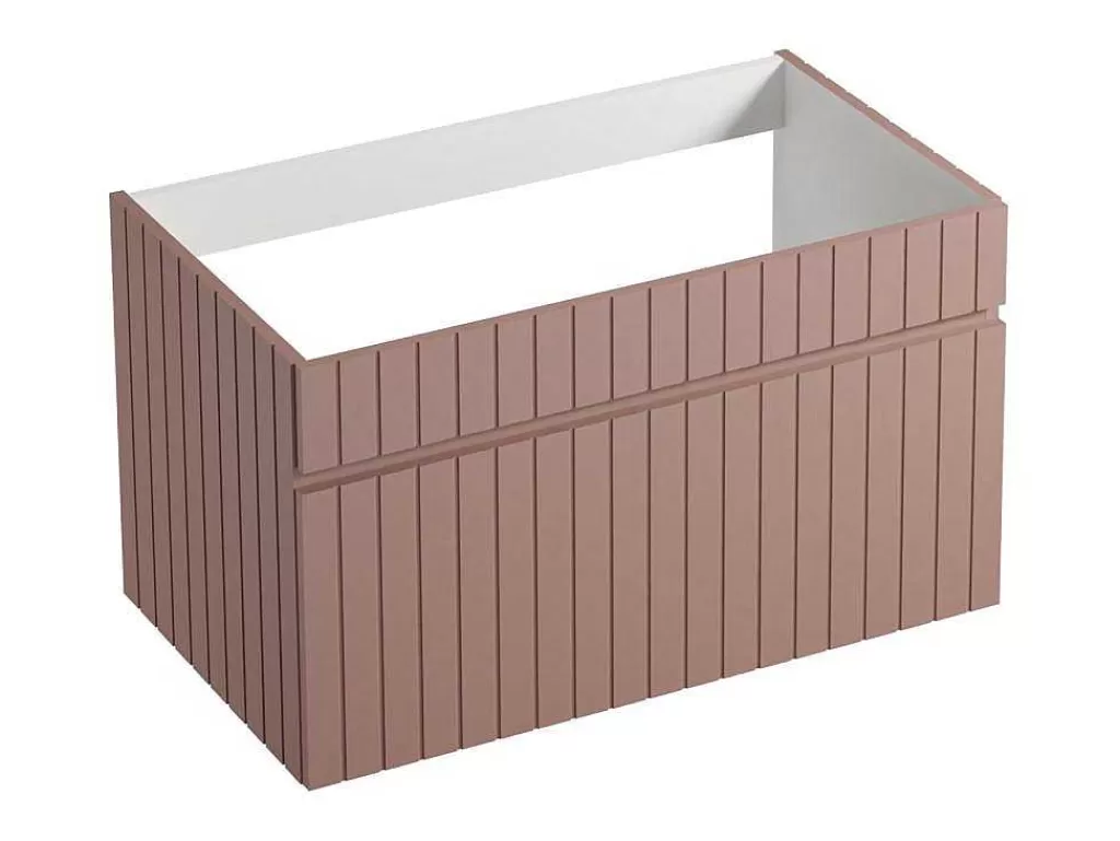 Móvel Para Lavatório*Vente-unique Móvel Suspenso Para Colocar Sob O Lavatório Estriado Cor-De-Rosa 80 Cm - Satara