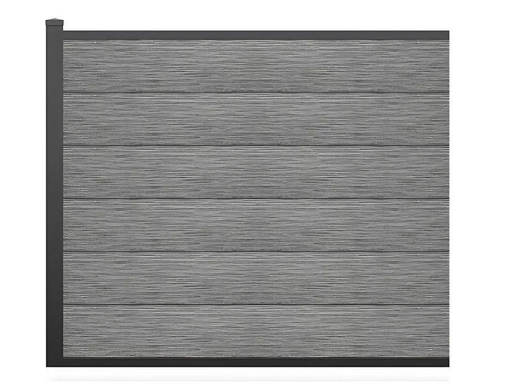 Canico E Cerca*EXPERTLAND Paineis De Vedacao Para Pousar A156 Cm, Kit De 6 Laminas Em Composito + 1 Poste Cinzento-Claro - Enola