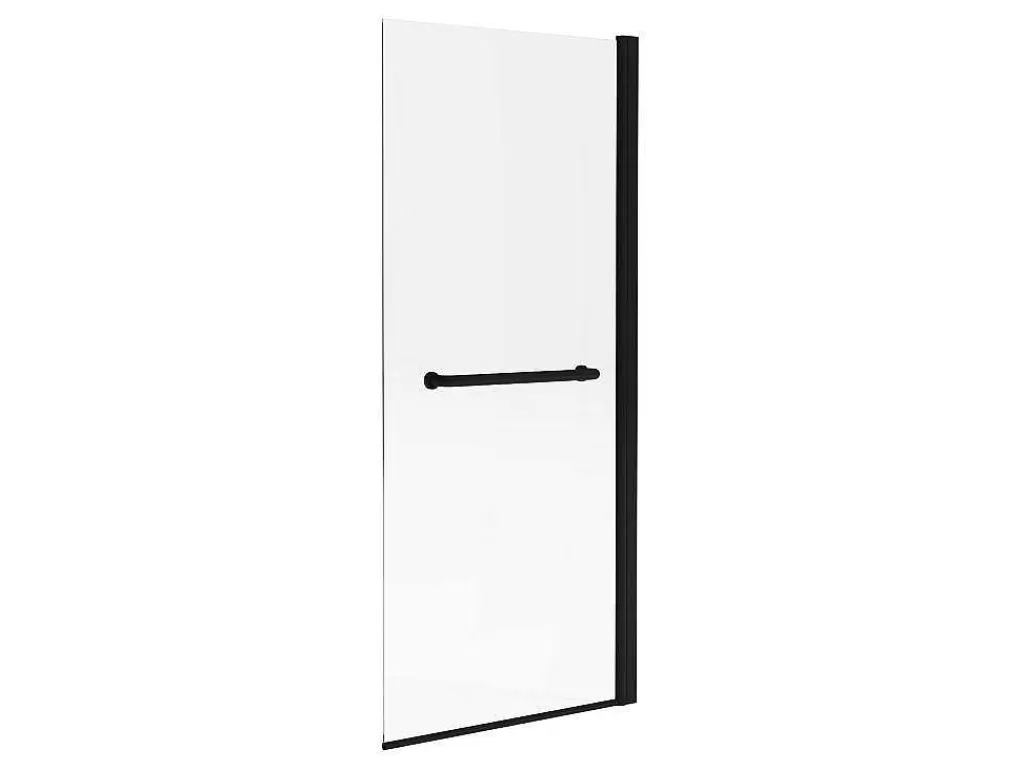 Resguardo De Banheira*Shower & Design Painel De Banheira Com Toalheiro Em Metal Preto Mate Estilo Industrial 70 X 140 Cm - Tobin