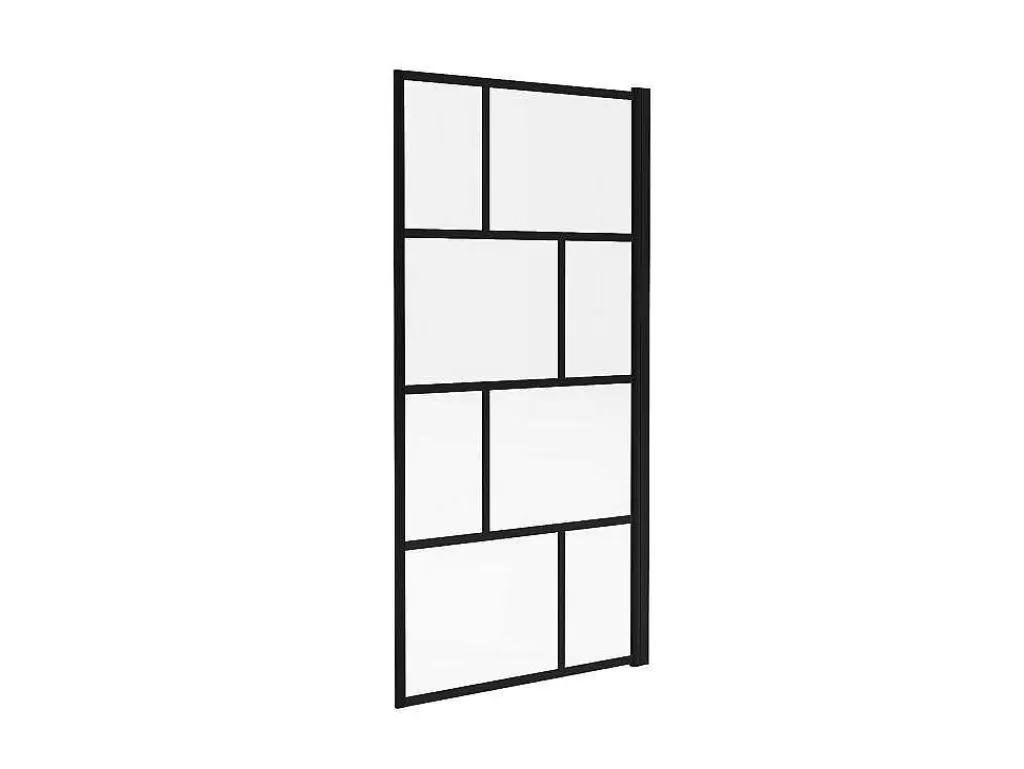 Resguardo De Banheira*Shower & Design Painel De Banheira Giratorio Estilo Industrial 80X140 Cm Preto Mate Vidro - Rivanon