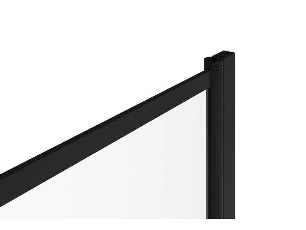 Resguardo De Banheira*Shower & Design Painel De Banheira Giratorio Estilo Industrial 80X140 Cm Preto Mate Vidro - Rivanon