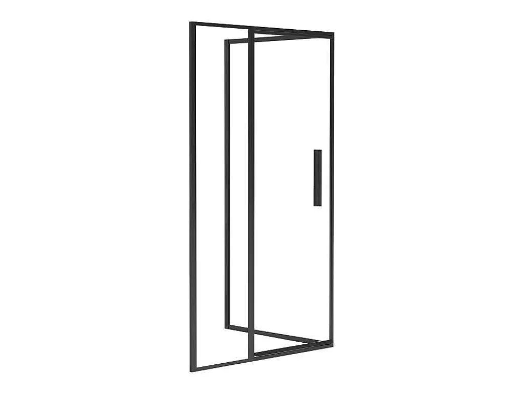 Painel De Duche*Shower & Design Painel De Duche Com Porta Giratoria Preto Fosco Estilo Industrial 120 X 80 X 195 Cm - Toroni