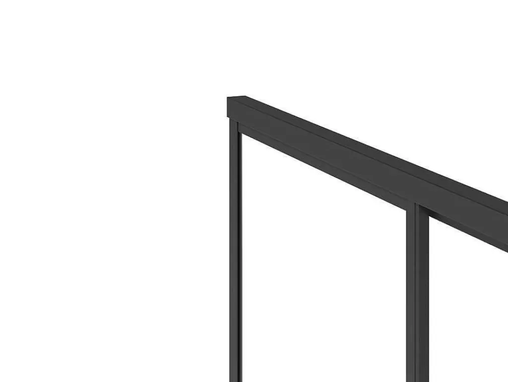 Painel De Duche*Shower & Design Painel De Duche Fixo Com Porta De Correr Preto Mate Estilo Industrial 120 X 80 X 195 Cm - Toroni