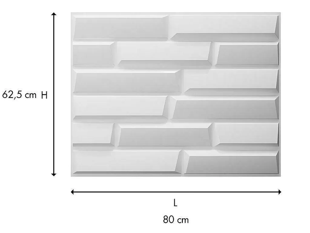 Painel De Parede*Vente-unique Painel De Parede 3D Great Para Pintar - Pack De 3M - Conjunto De 6 Pecas