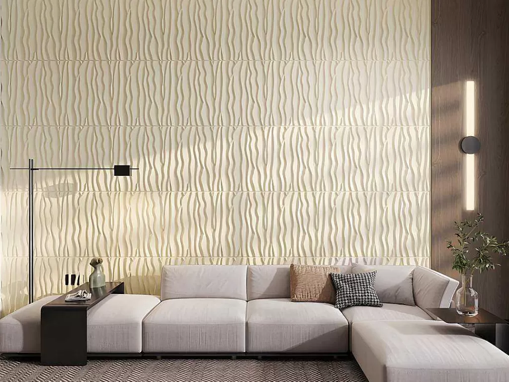 Painel De Parede*Vente-unique Painel De Parede 3D Hyppos Para Pintar - Pack De 3M - Lote De 6 Pecas