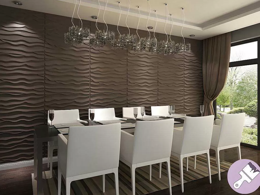 Painel De Parede*Vente-unique Painel De Parede 3D Hyppos Para Pintar - Pack De 3M - Lote De 6 Pecas