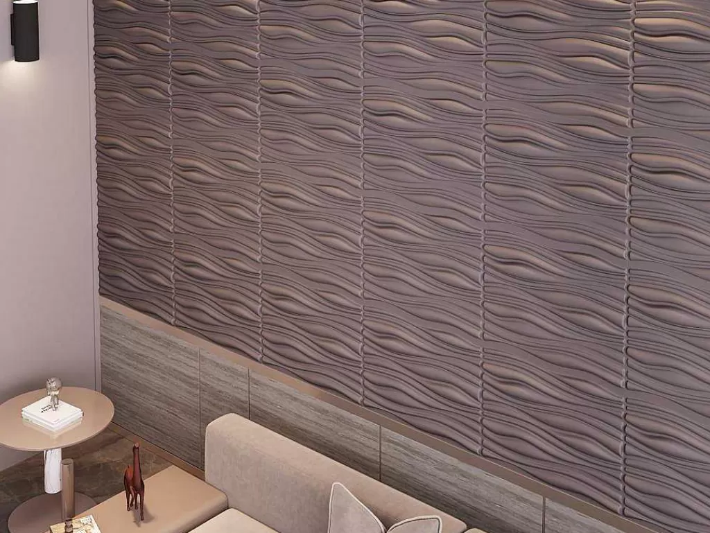 Painel De Parede*Vente-unique Painel De Parede 3D Ondia Para Pintar - Pack De 3M - Lote De 6 Pecas
