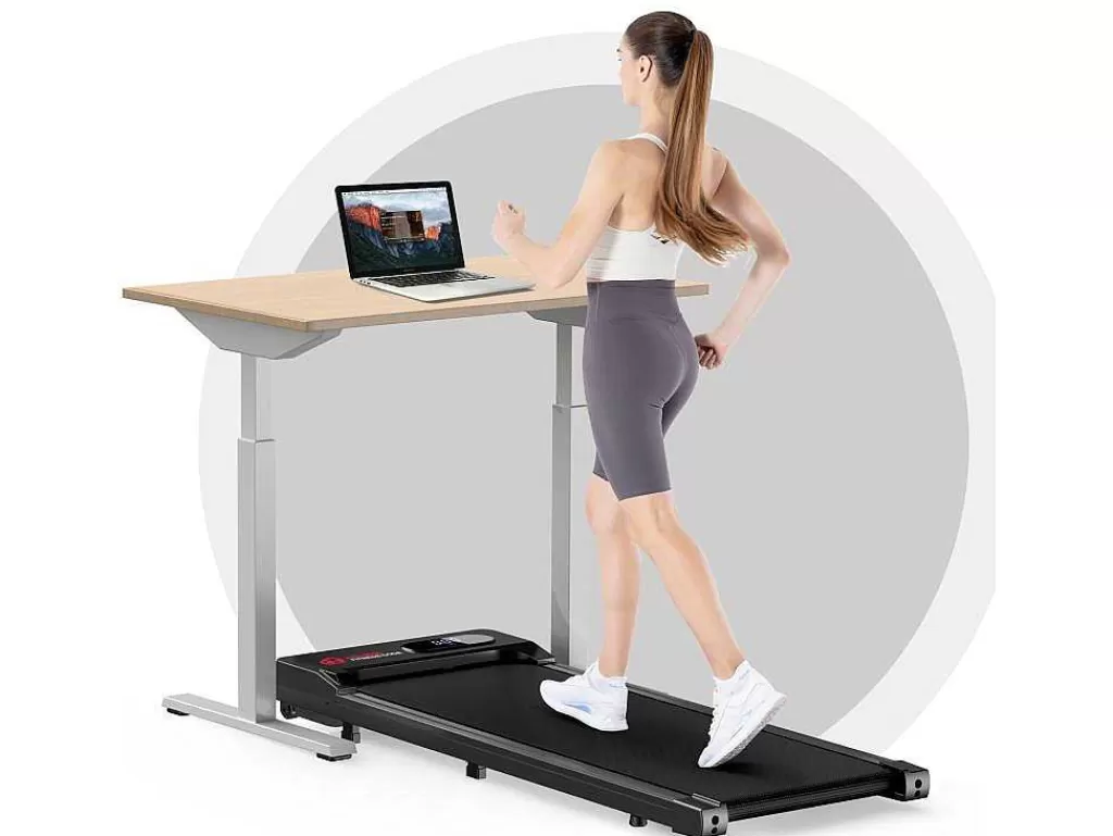Fitness*Vente-unique Passadeira De Secretária 1-6Km/H Maquina De Corrida A Pe Para Escritório Em Casa Com Opcao De Dobragem