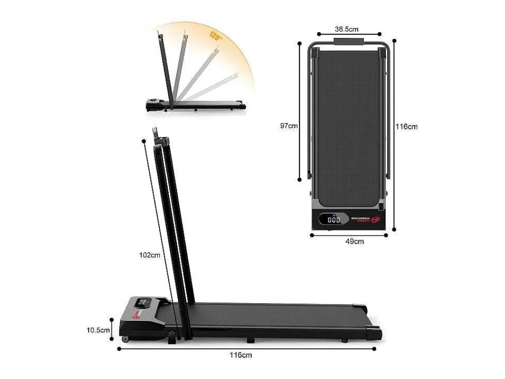 Fitness*Vente-unique Passadeira De Secretária 1-6Km/H Maquina De Corrida A Pe Para Escritório Em Casa Com Opcao De Dobragem