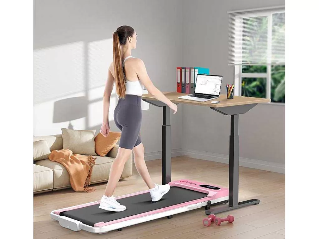 Fitness*Vente-unique Passadeira De Secretária 1-6Km/H Maquina De Corrida A Pe Para Escritório Em Casa Com Opcao De Dobragem