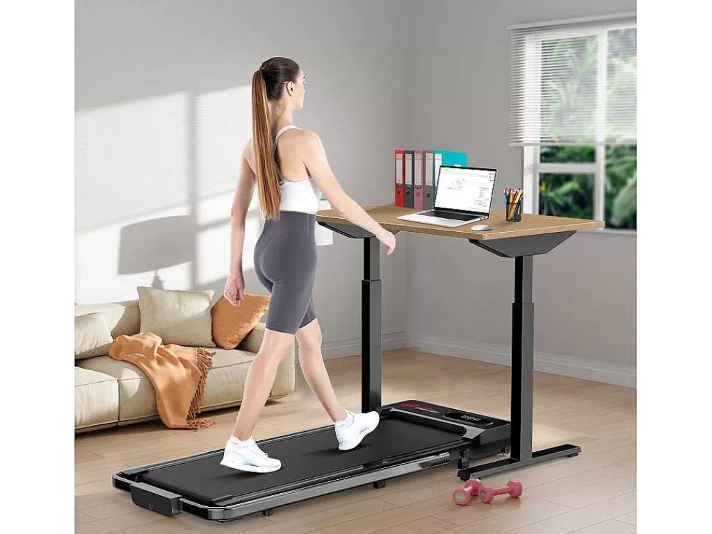 Fitness*Vente-unique Passadeira De Secretária 1-6Km/H Maquina De Corrida A Pe Para Escritório Em Casa Com Opcao De Dobragem