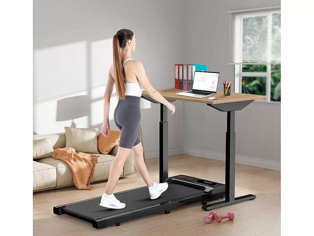 Fitness*Vente-unique Passadeira De Secretária 1-6Km/H Maquina De Corrida A Pe Para Escritório Em Casa Com Opcao De Dobragem