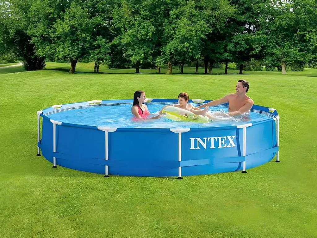 Piscina*Intex Piscina Redonda Acima Do Solo 366X76 Cm Com Bomba E Cartucho