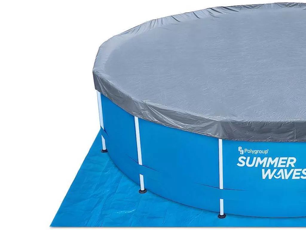 Piscina*Vente-unique Piscina Tubular Redonda Azul Com Bomba De Filtro De Cartucho De D457 X A122 Cm - Lacanau