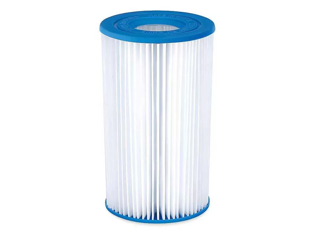Piscina*Vente-unique Piscina Tubular Redonda Azul Com Bomba De Filtro De Cartucho De D457 X A122 Cm - Lacanau