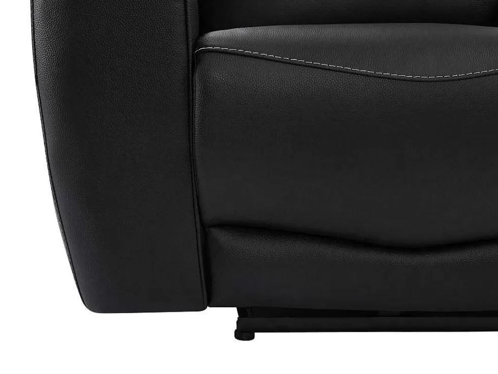 Promoções Sofás & Poltronas*Vente-unique Poltrona Articulada Elétrica Em Couro Genuino Preto - Damon