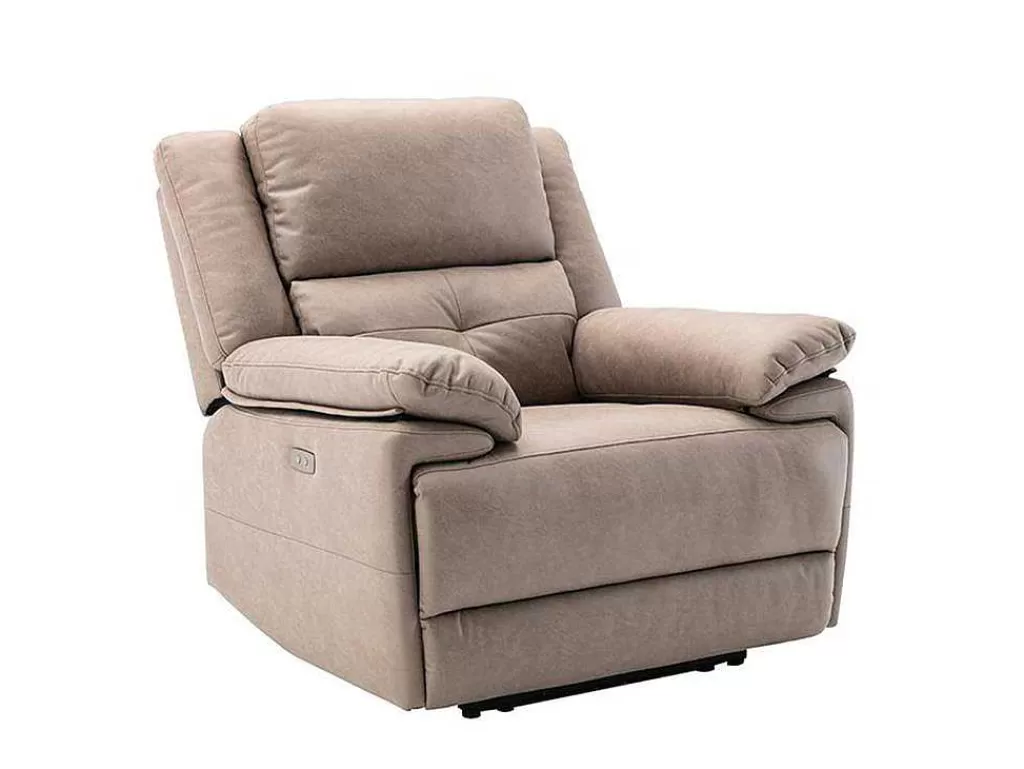 Cadeirão Relax*Vente-unique Poltrona Articulada Elétrica Em Tecido Cor Taupe - Dolene