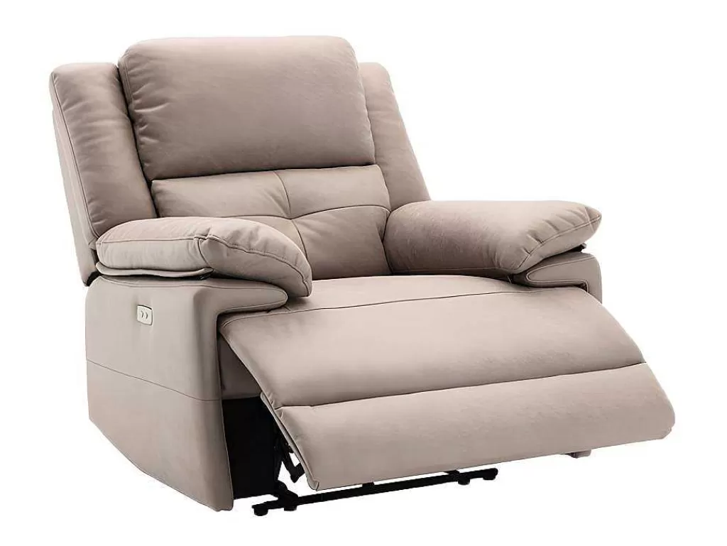 Cadeirão Relax*Vente-unique Poltrona Articulada Elétrica Em Tecido Cor Taupe - Dolene