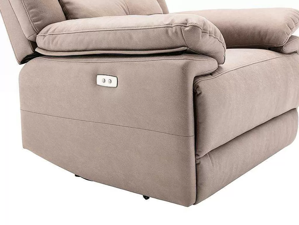 Cadeirão Relax*Vente-unique Poltrona Articulada Elétrica Em Tecido Cor Taupe - Dolene