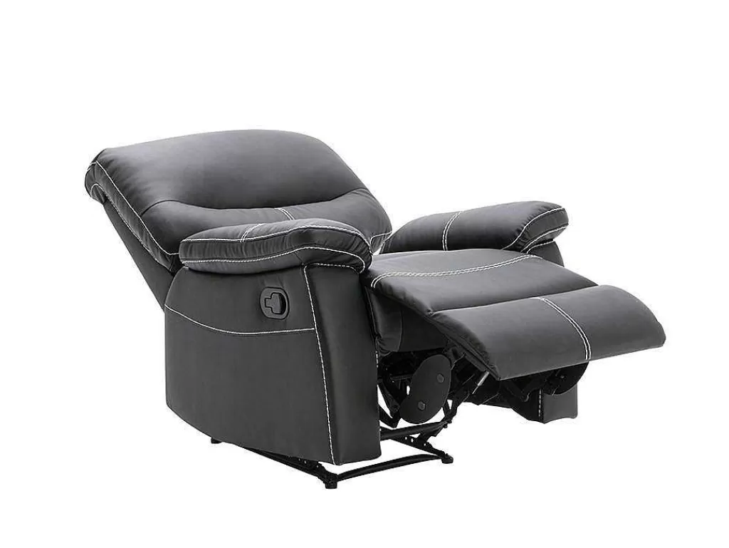 Cadeirão Relax*Vente-unique Poltrona Articulada Em Pele Sintética Cor Preto - Canby