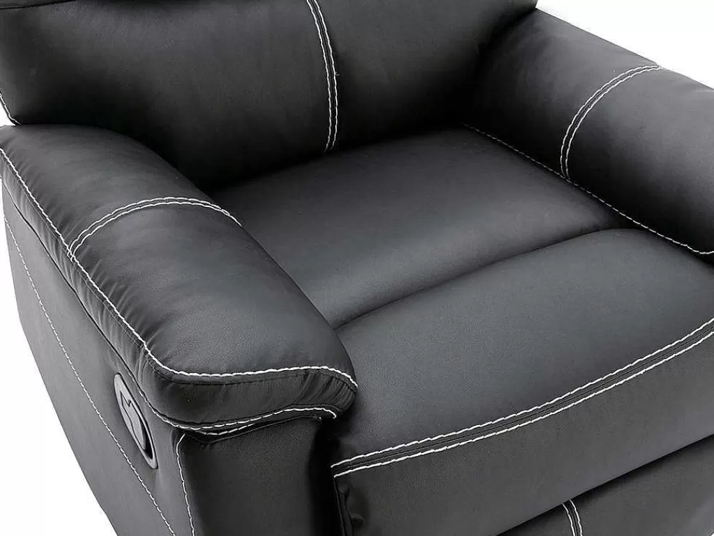 Cadeirão Relax*Vente-unique Poltrona Articulada Em Pele Sintética Cor Preto - Canby