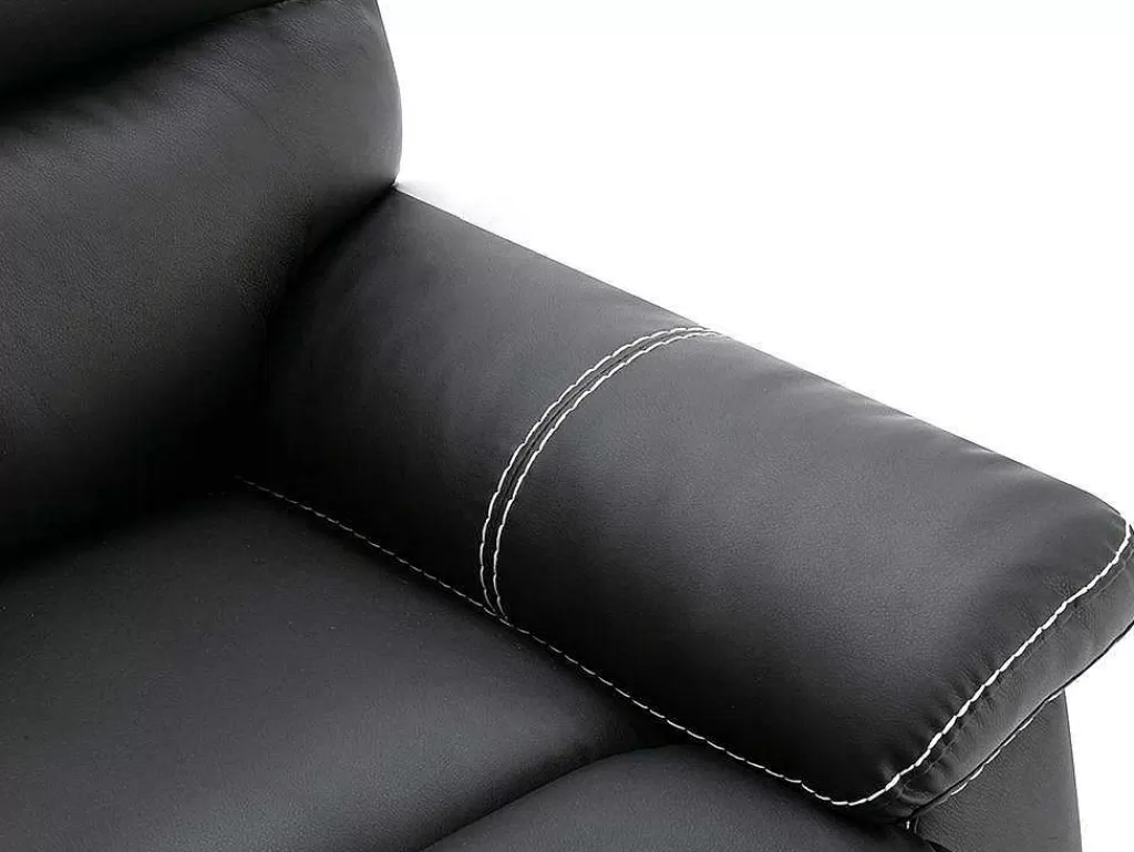 Cadeirão Relax*Vente-unique Poltrona Articulada Em Pele Sintética Cor Preto - Canby