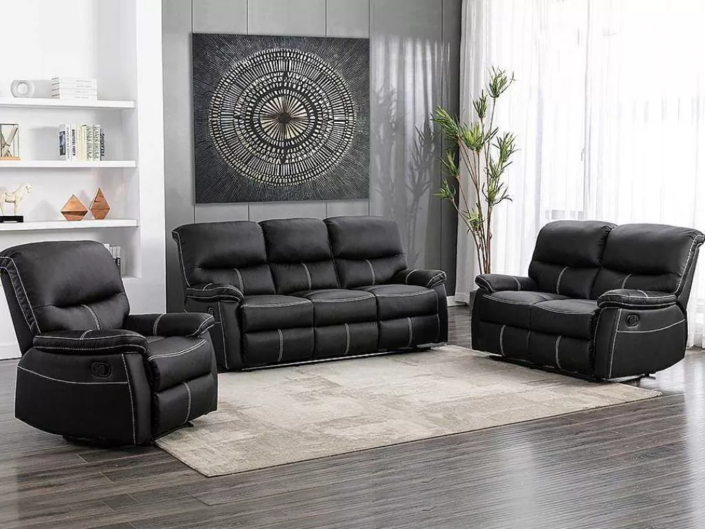 Cadeirão Relax*Vente-unique Poltrona Articulada Em Pele Sintética Cor Preto - Canby