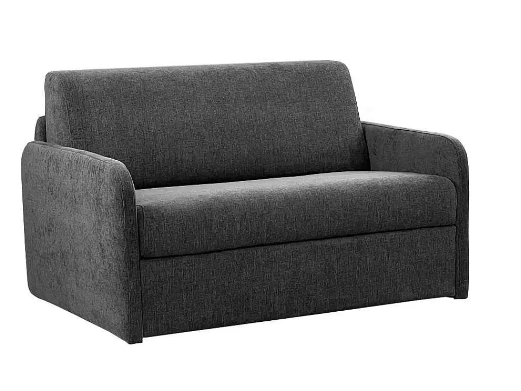Poltrona Cama*Vente-unique Poltrona Convertivel Abertura Rapida Tecido Matizado Cinza Antracite, Cama 100 Cm - Nadoa