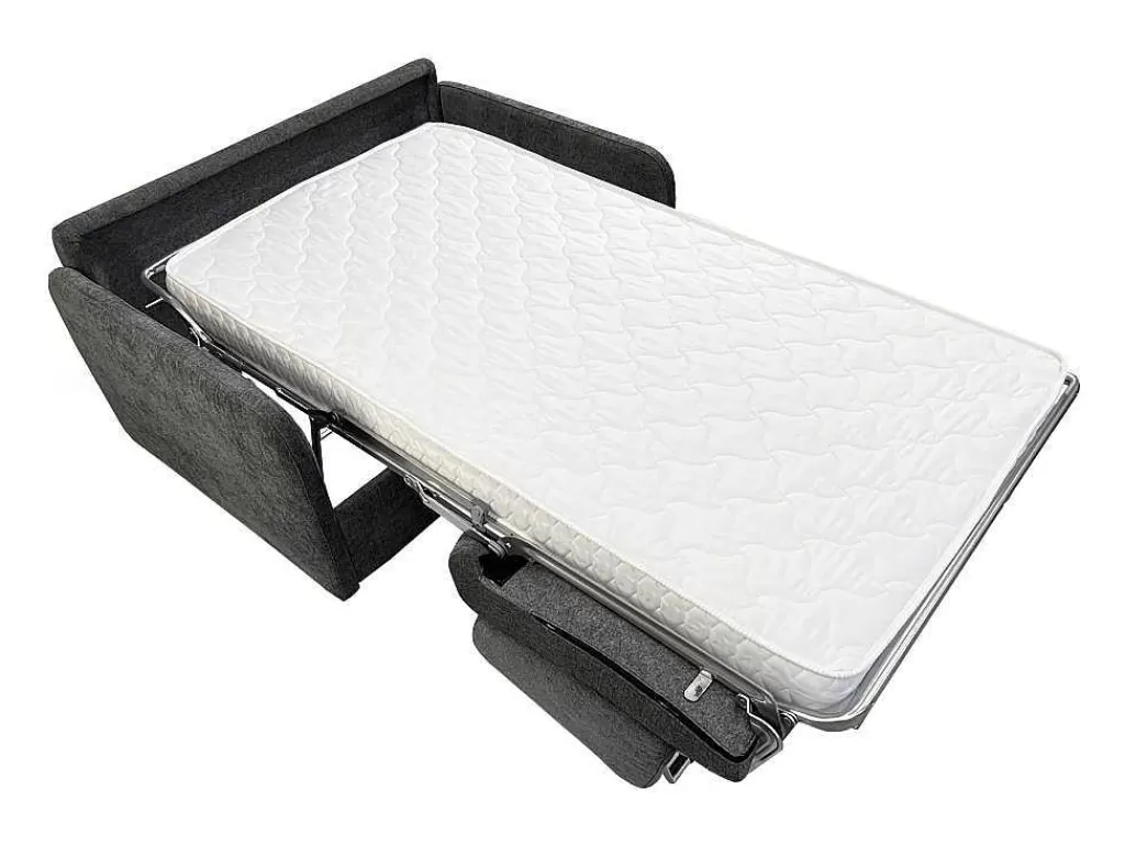 Poltrona Cama*Vente-unique Poltrona Convertivel Abertura Rapida Tecido Matizado Cinza Antracite, Cama 100 Cm - Nadoa