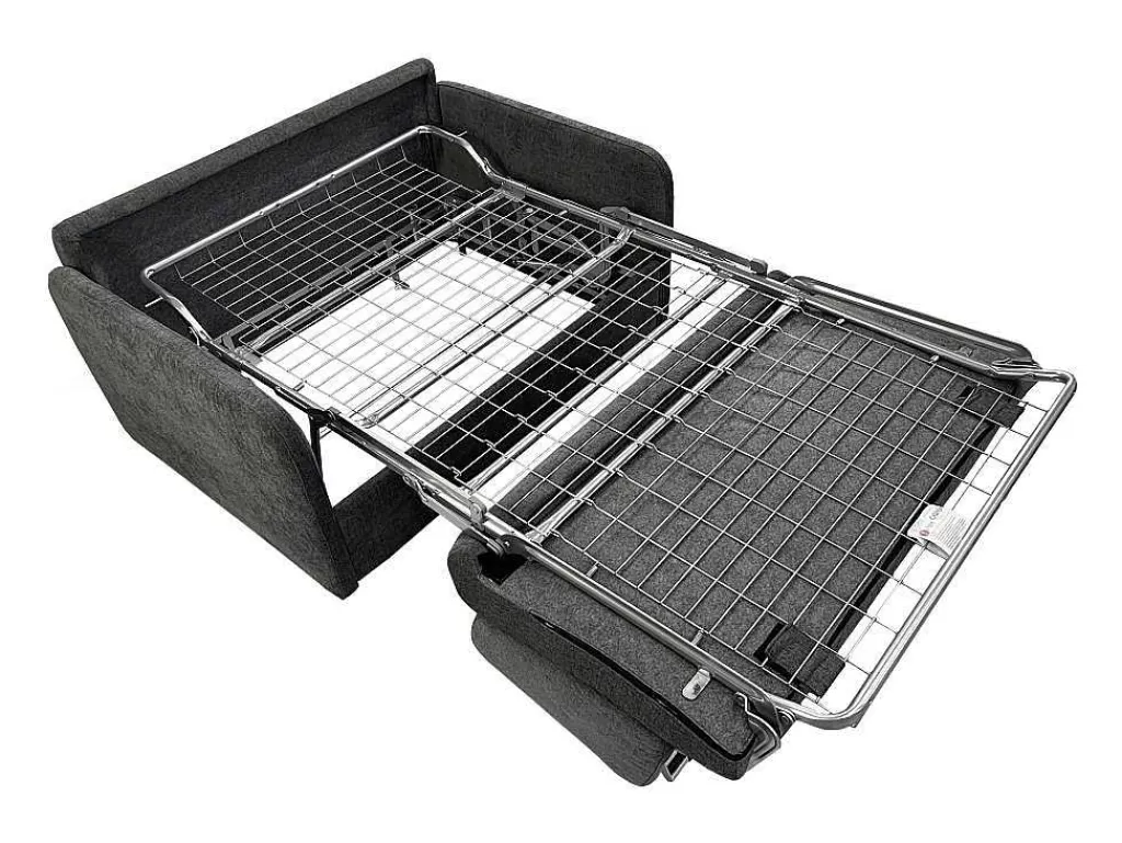 Poltrona Cama*Vente-unique Poltrona Convertivel Abertura Rapida Tecido Matizado Cinza Antracite, Cama 100 Cm - Nadoa